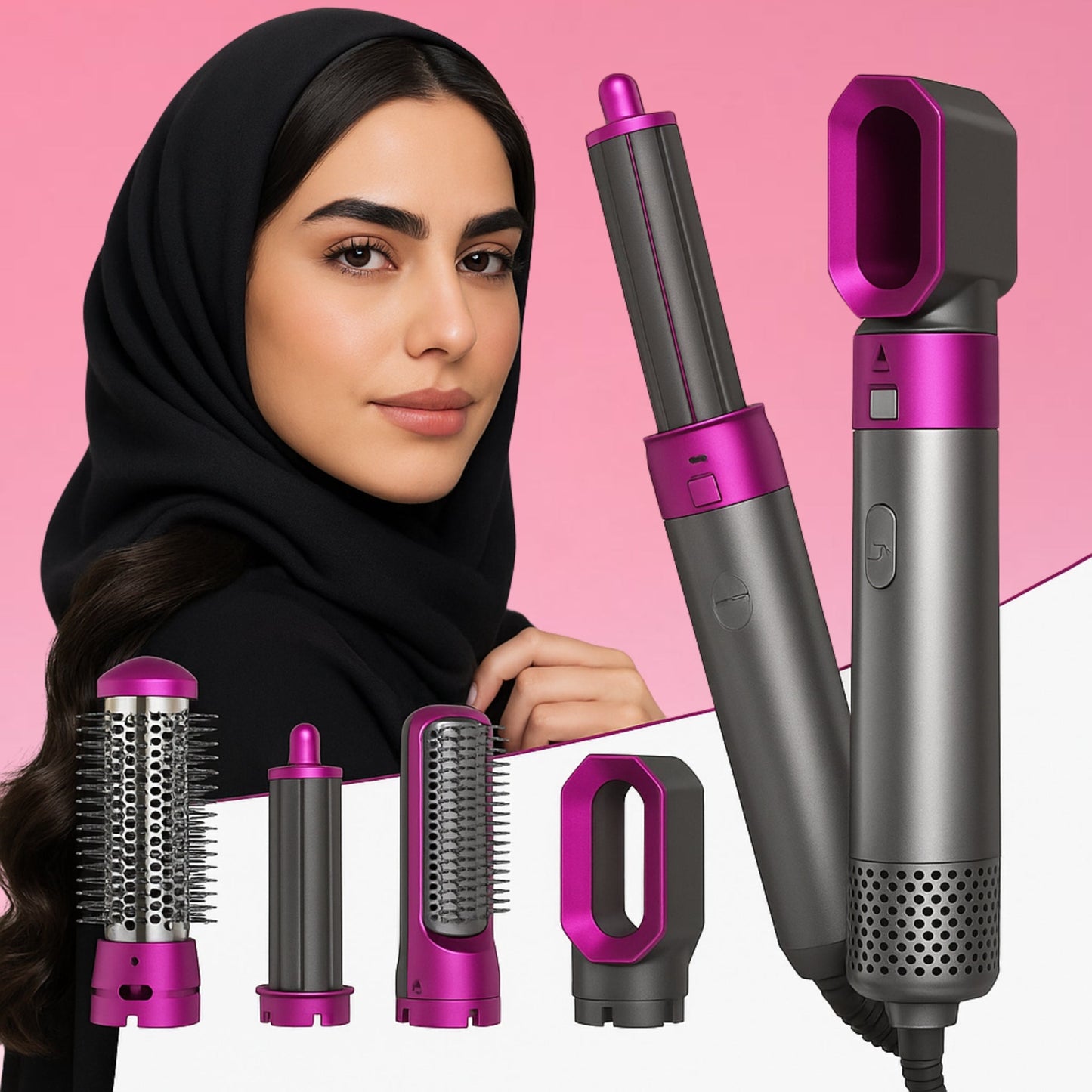 جهاز تصفيف وتجميل الشعر ٥ في ١